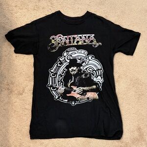 RARE Santana 2011 Tour T-Shirt – Black Graphic Band Tee – Size Small